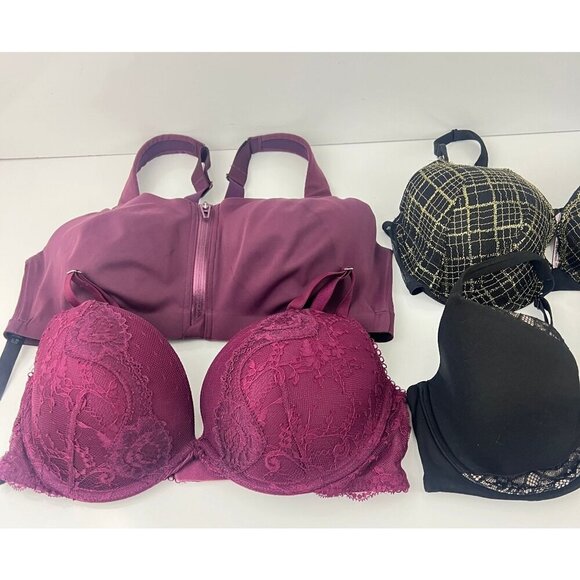 Victoria's Secret Lot of 6 Bra's Size 36D Push Up Demi Knockout Lace - Picture 12 of 13